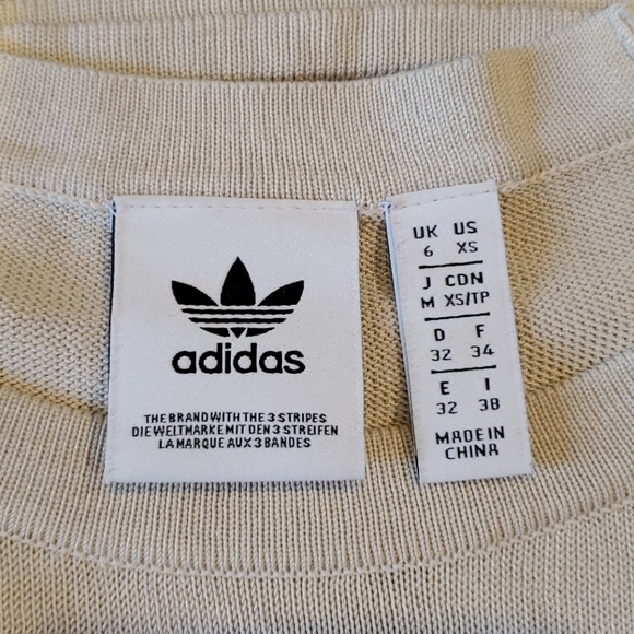 ADIDAS Beige, sheer 3 stripe light logo sweater - Picture 5 of 5